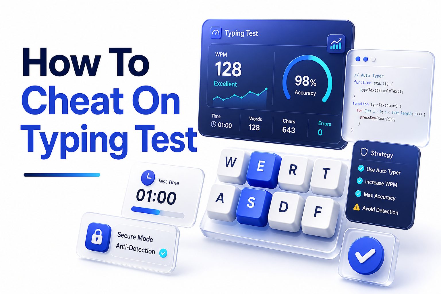 how-to-cheat-on-typing-test-e1341 Hands typing at a keyboard during an online typing test